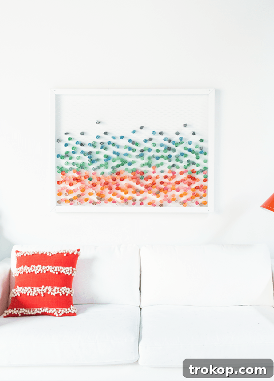 DIY paper wall art materials laid out