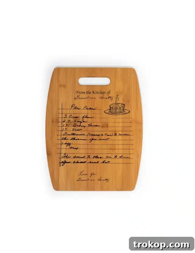 55 Gifts for Mom That Are Always in Season 19 Custom Handwritten Recipe Cutting Board