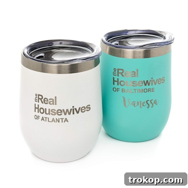 55 Gifts for Mom That Are Always in Season 24 The Real Housewives of Your City Vacuum Insulated Wine Tumbler with Lid for gifts for moms
