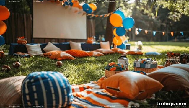 First Down Football Party for Outdoor Movie Night Ideas
