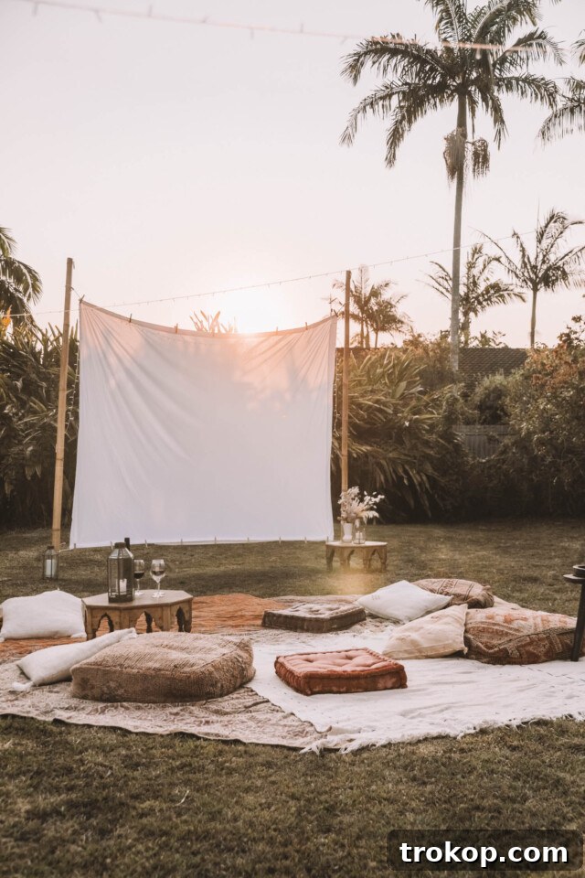 DIY Screen for Backyard Movie Night