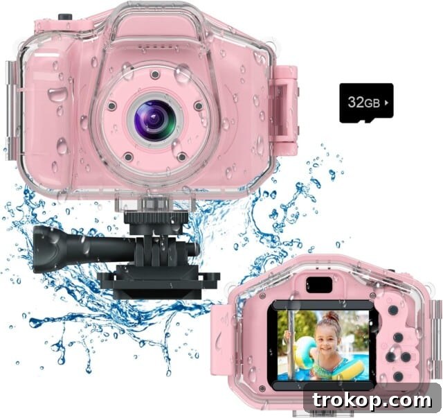 37 Must Have Beach Toys for Endless Vacation Entertainment 11 goigo Kids Waterproof Camera - Children Underwater HD Video Digital Camcorder, Portable Travel Toy for Toddler - Ideal Christmas Birthday Gifts for Boys