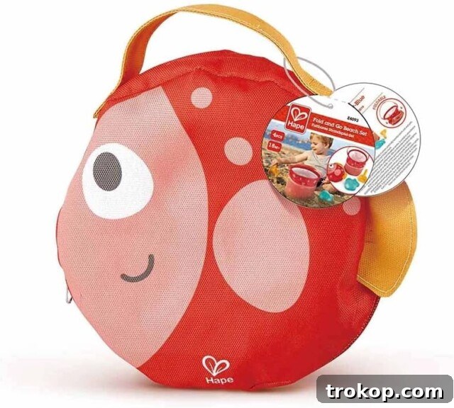37 Must Have Beach Toys for Endless Vacation Entertainment 19 Hape Fold and Go Beach Toy Sets with Easy Carry Cavas Bag| Beach Toy Playset with Bucket for Toddlers 18M+