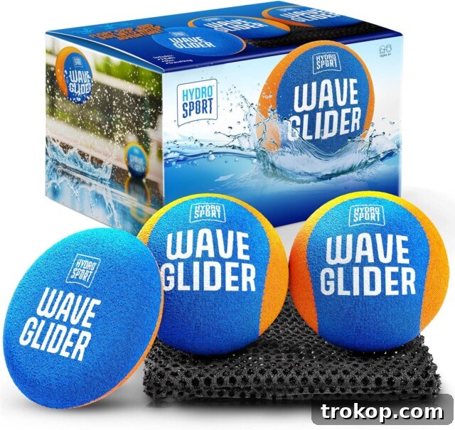 37 Must Have Beach Toys for Endless Vacation Entertainment 32 HydroSport Skipping Water Balls - Pool Ball - Beach Toys for Kids Ages 8-12 - Lake Skip, Skee,