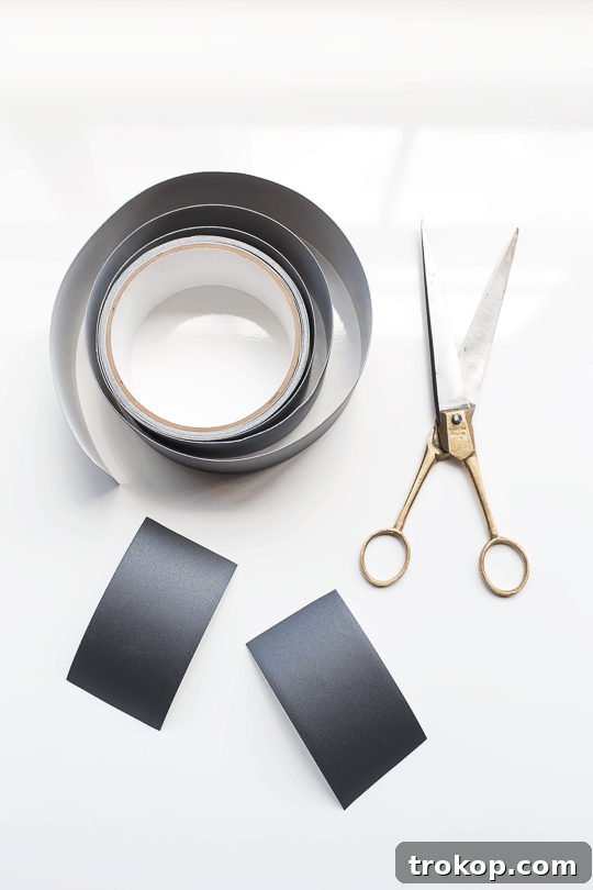 Cutting chalkboard tape for geometric shapes