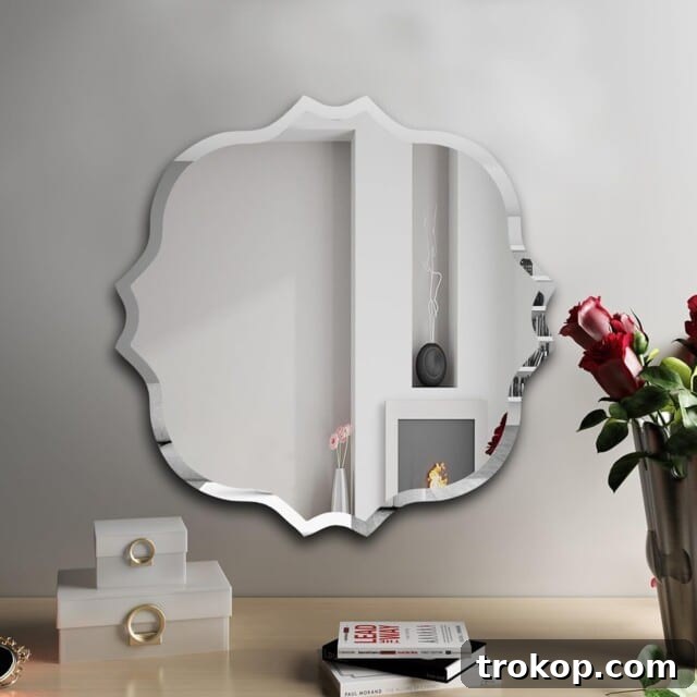 Decorative Wall Mirrors So Stunning, You'll Wonder Where They've Been All Your Life 12 Frameless Beveled Scalloped Mirror, a stylish and elegant wall decor choice