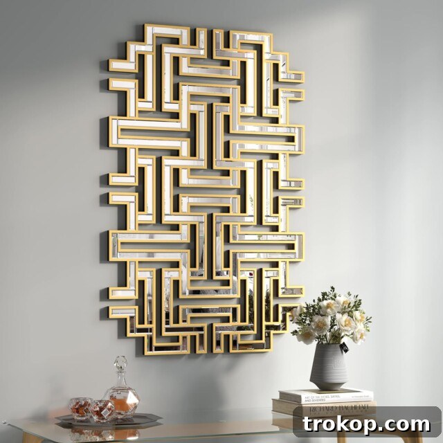 Decorative Wall Mirrors So Stunning, You'll Wonder Where They've Been All Your Life 20 Geometric Maze Decorative Mirror, a modern art piece for walls