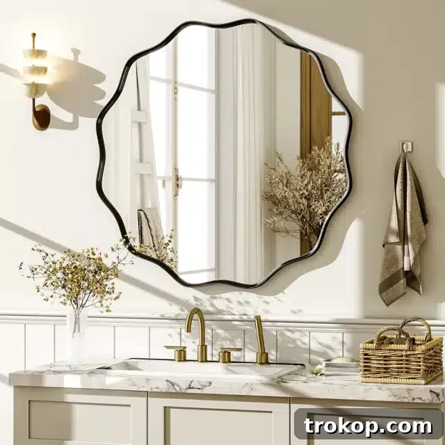 Decorative Wall Mirrors So Stunning, You'll Wonder Where They've Been All Your Life 28 Aluminum Round Wavy Wall Mirror Waterproof Bathroom Mirror Decorative Mirror for modern homes