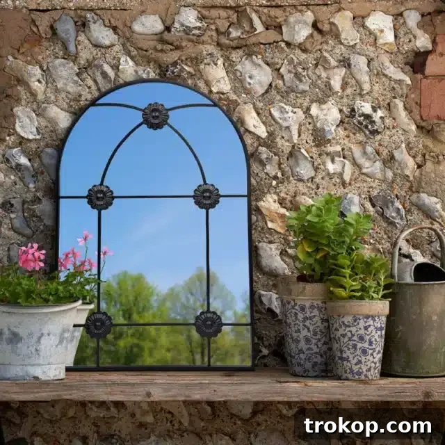 Decorative Wall Mirrors So Stunning, You'll Wonder Where They've Been All Your Life 7 Olcay Outdoor Metal Arch Wall Mirror for Yard or patio decor