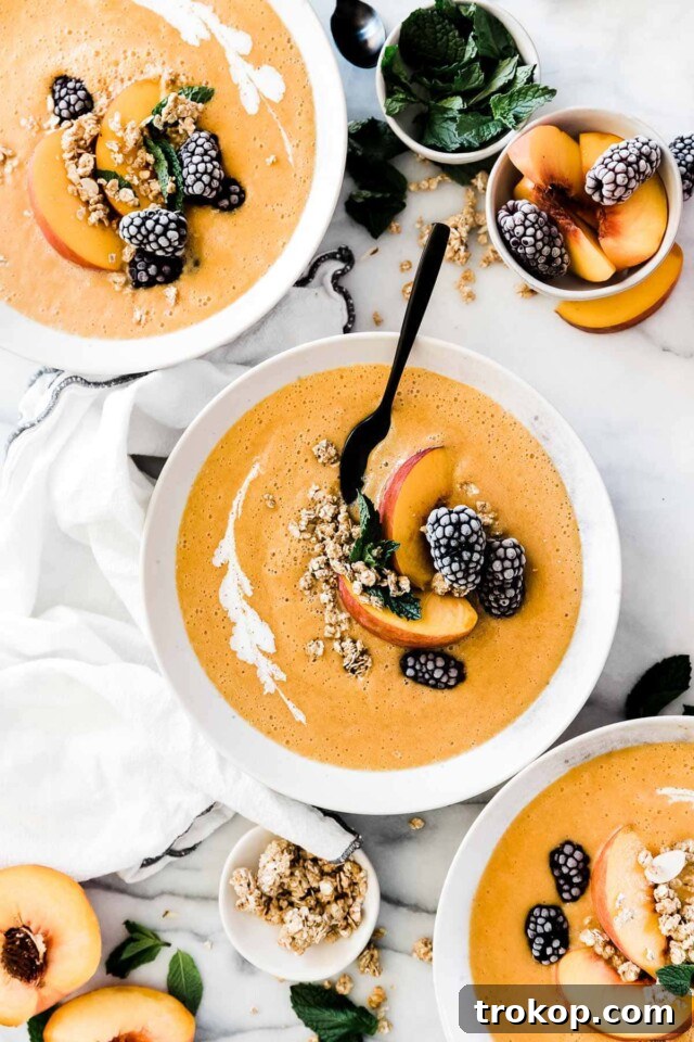 Sweet and refreshing chilled peach soup