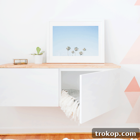 DIY Ikea hack floating credenza | sugarandcloth.com
