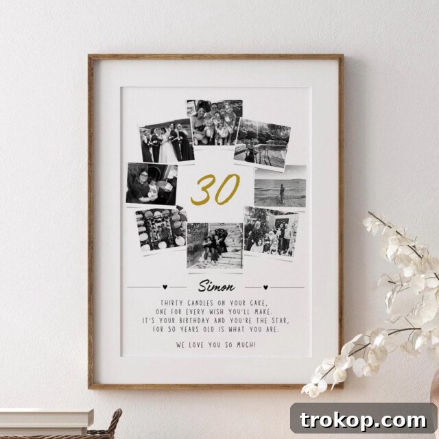 Personalized 30th Birthday Photo Collage, a heartfelt keepsake