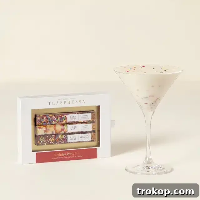 Instant Birthday Celebration Drink Kit with festive sugar cubes