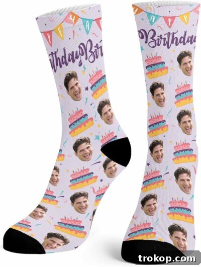 Custom Face Socks with Picture for birthday gift ideas
