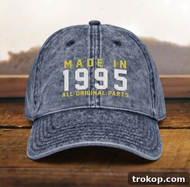 Vintage Embroidered Hat specifically for a 30th Birthday celebration