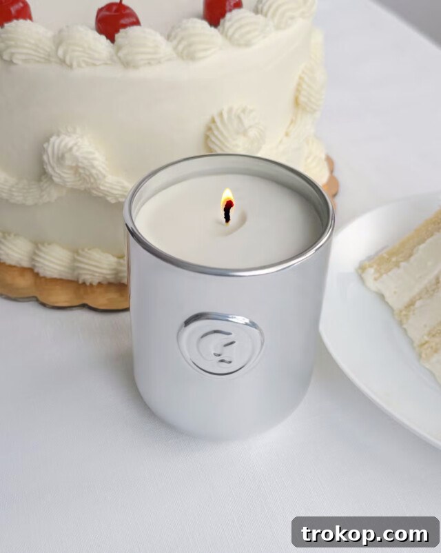 Glossier Birthday Cake Candle, capturing the iconic Balm Dotcom scent