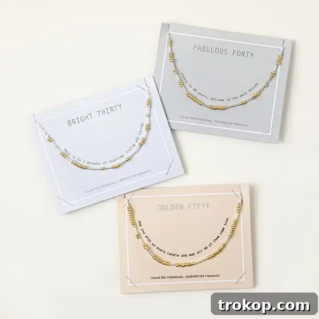 Milestone Birthday Necklace, a unique 30th birthday gift for her