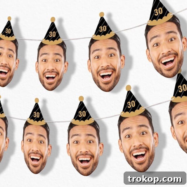 Birthday Face Cut Out Garland Banner for a hilarious party decoration