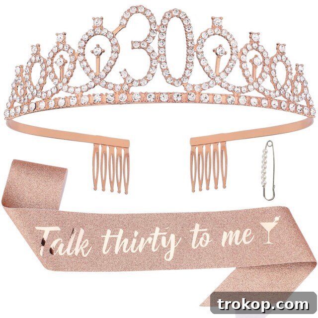30th Birthday Sash & Tiara Kit, a sparkling accessory set for her celebration