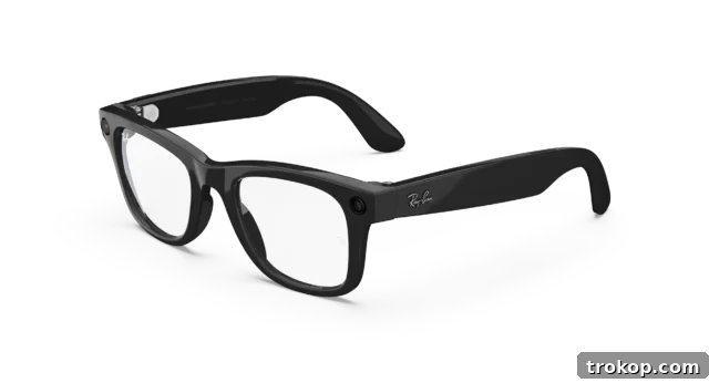 Meta Wayfarer smart glasses, blending classic style with AI technology