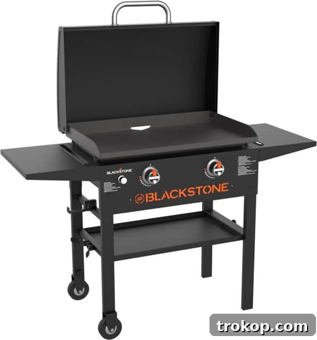 Blackstone 1883 Original 28” Griddle with Integrated Protective Hood and Counter