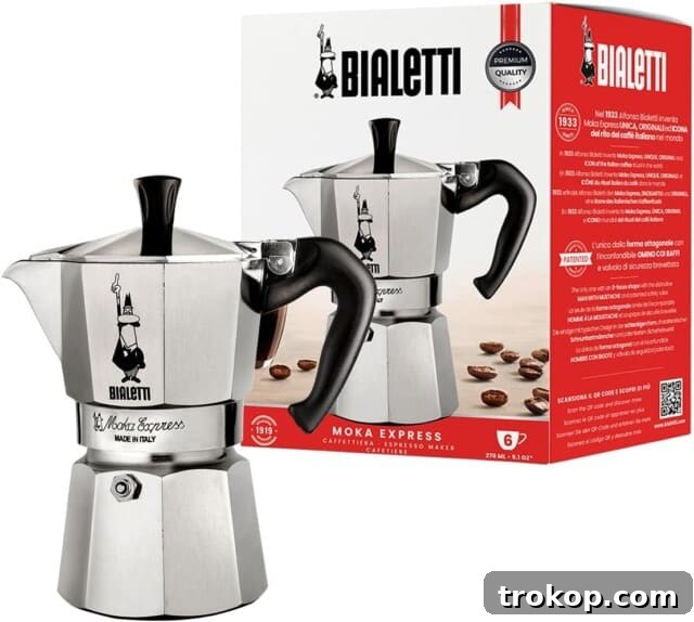 Bialetti Moka Express Pot for brewing rich coffee