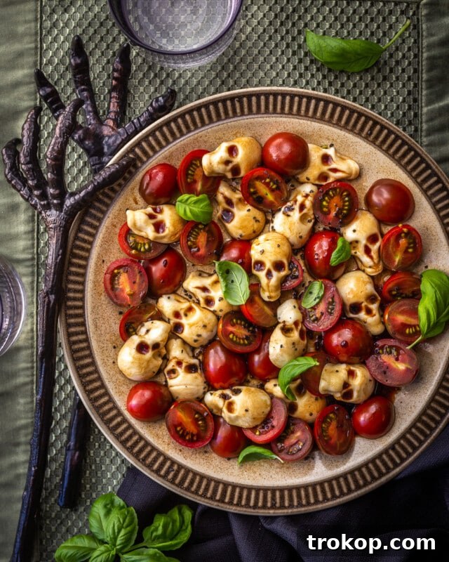 Ghoulishly Good Halloween Party Bites 22 Halloween Caprese Salad