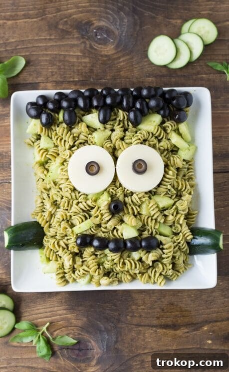 Ghoulishly Good Halloween Party Bites 28 Frankenstein Pasta for Halloween