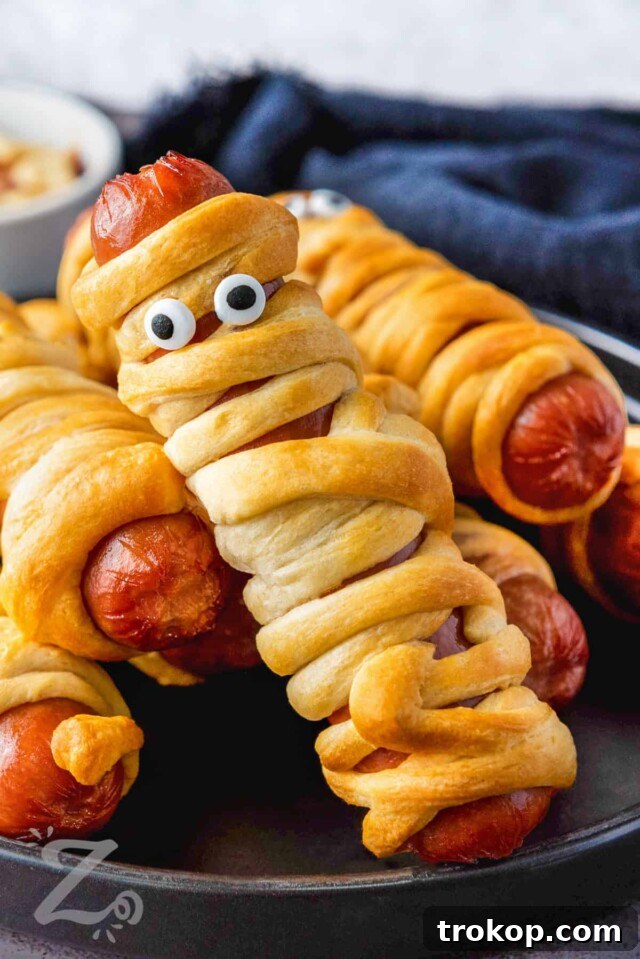 Ghoulishly Good Halloween Party Bites 30 Air Fryer Mummy Hot Dogs