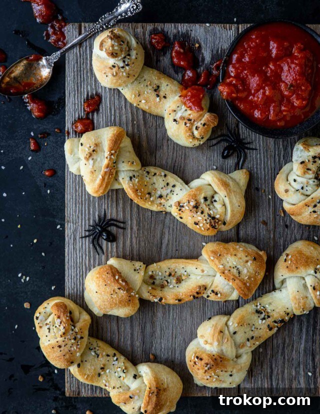 Ghoulishly Good Halloween Party Bites 5 Bloody Bone Breadsticks for Halloween food ideas