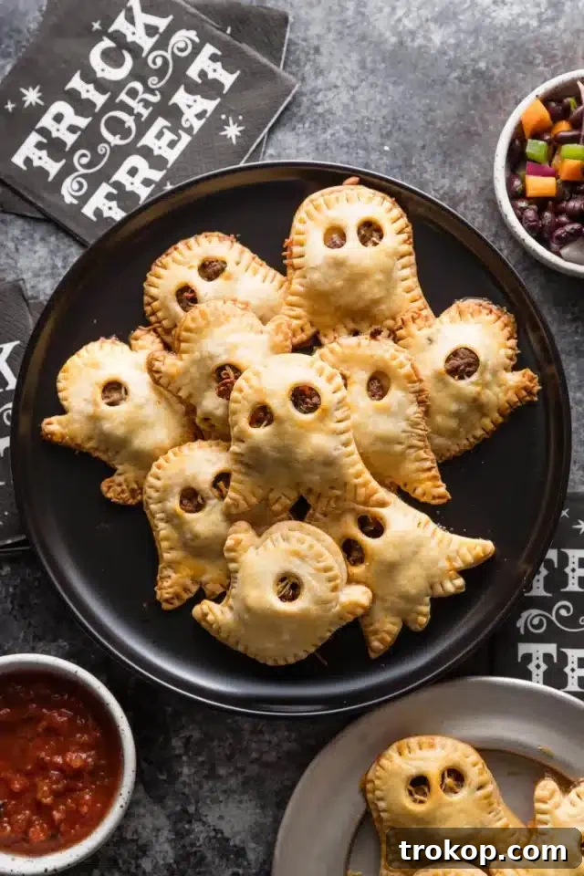 Ghoulishly Good Halloween Party Bites 44 Ghost Taco Hand Pies for halloween recipes