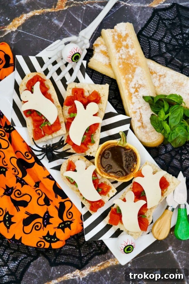 Ghoulishly Good Halloween Party Bites 6 Spooky Boo-schetta Recipe for Halloween food ideas