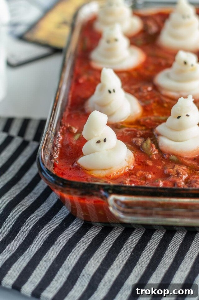 Ghoulishly Good Halloween Party Bites 52 Ghost Shepherd's Pie