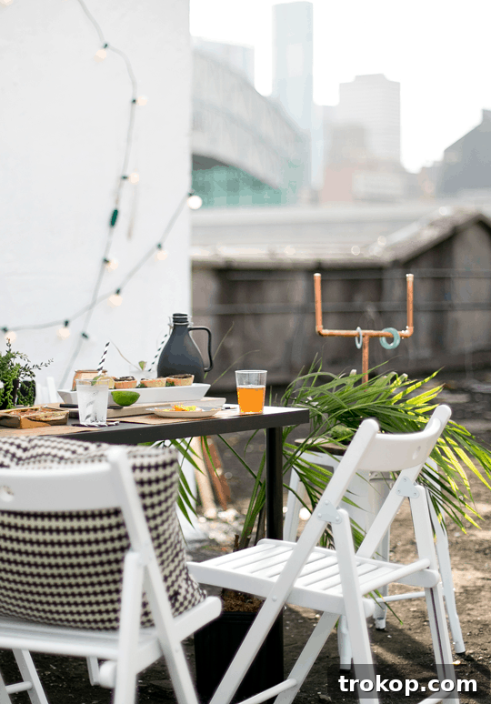 Score Big: Football Brownies and Smokey Bottom Cocktail for Your Football Bash 3 a DIY rooftop football watch party | sugarandcloth.com
