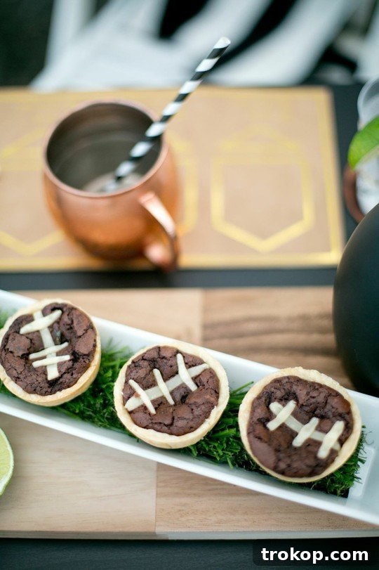 Score Big: Football Brownies and Smokey Bottom Cocktail for Your Football Bash 5 a DIY rooftop football watch party | sugarandcloth.com