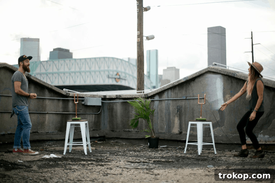 Craft Your Own Washer Toss Game 4 DIY copper washers game in action at a party