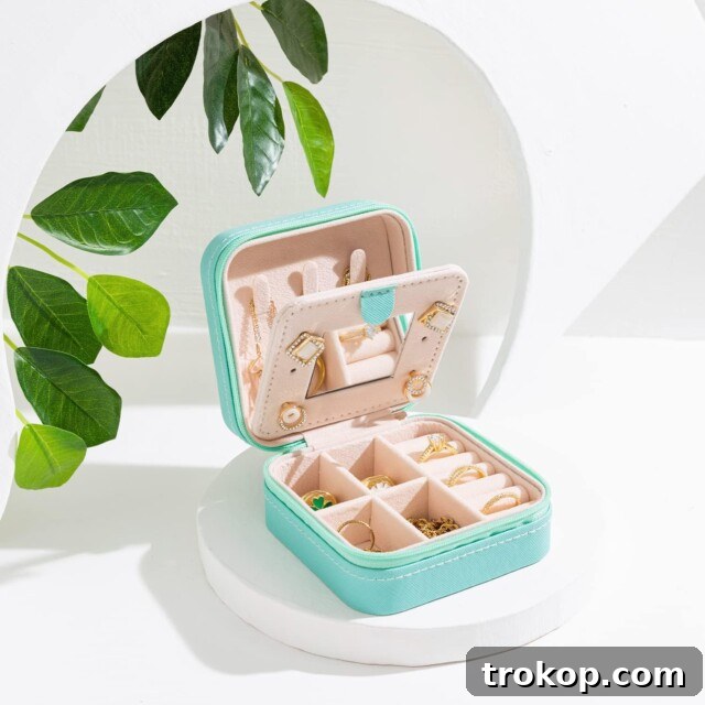 Compact Travel Jewelry Case for her accessories, gifts under $10