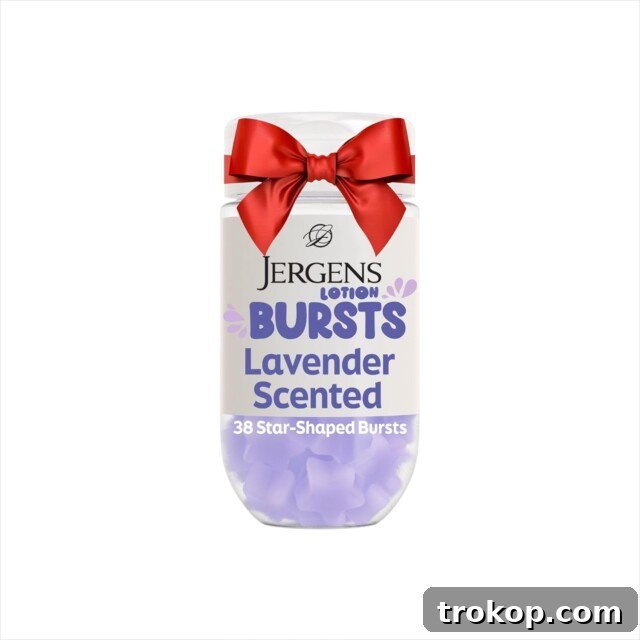 Jergens Lavender Lotion Bursts, squishy heart-shaped moisturizer for gifts under $10