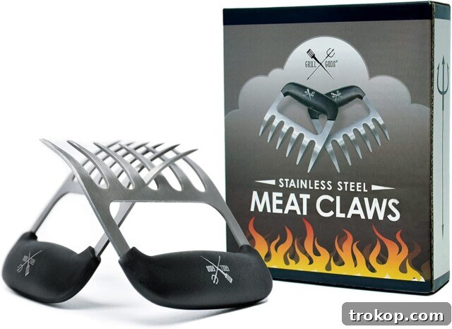 Grill Gods Stainless Steel Meat Claws for shredding, smoker accessories under $10