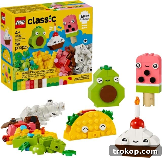 LEGO Classic Creative Food Friends Building Toy Set, gifts under $10 for kids
