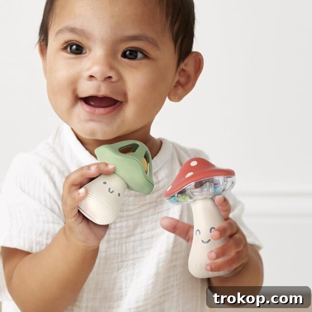 Mini Maracas Musical Rattle Toy, sensory gifts under $10 for babies and toddlers