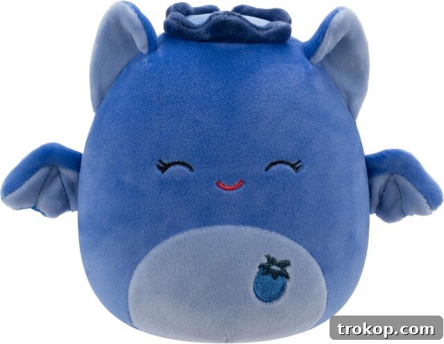 Squishmallows Original 5-Inch Bessie Blueberry Bat plush, gifts under $10