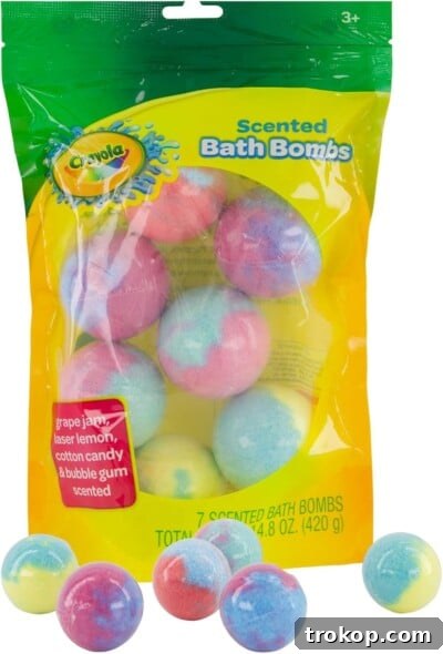 Crayola Scented Bath Bombs, non-toxic, gifts under $10 for kids