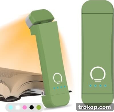 Portable Book Reading Light with 3 color modes for gifts under $10