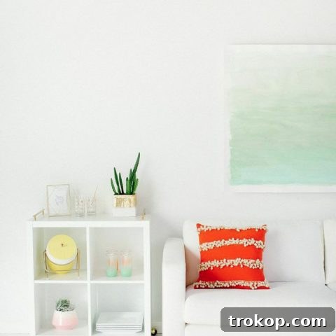 DIY watercolor wall art project, showcasing the simple yet impactful design.