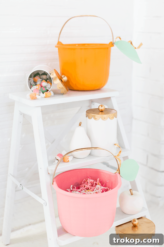 Craft Your Own Jack-o'-Lantern Candy Pail 7 DIY pumpkin candy bucket | sugarandcloth.com