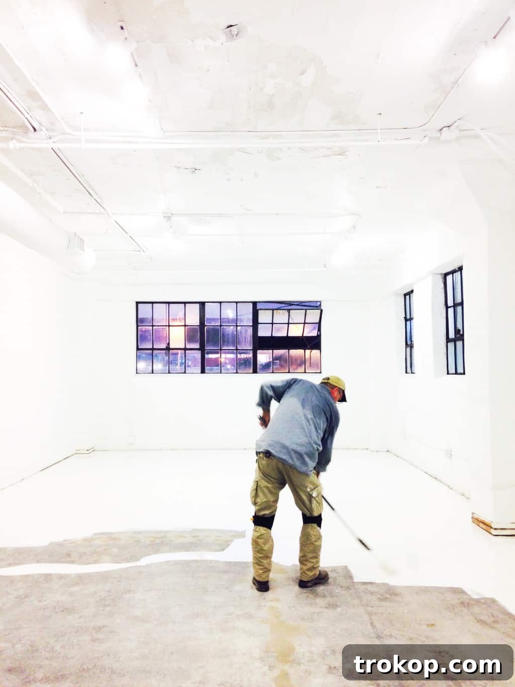 Behind the scenes photo of a studio in mid-renovation with tools and materials, showing the raw process