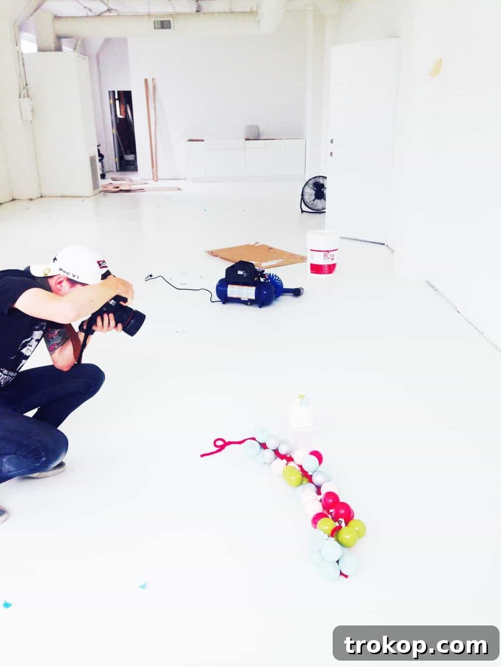 A creative workspace starting to take shape, showing progress amidst remaining construction