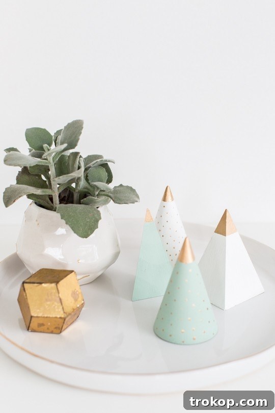Beautifully finished DIY Mini Wooden Christmas Trees