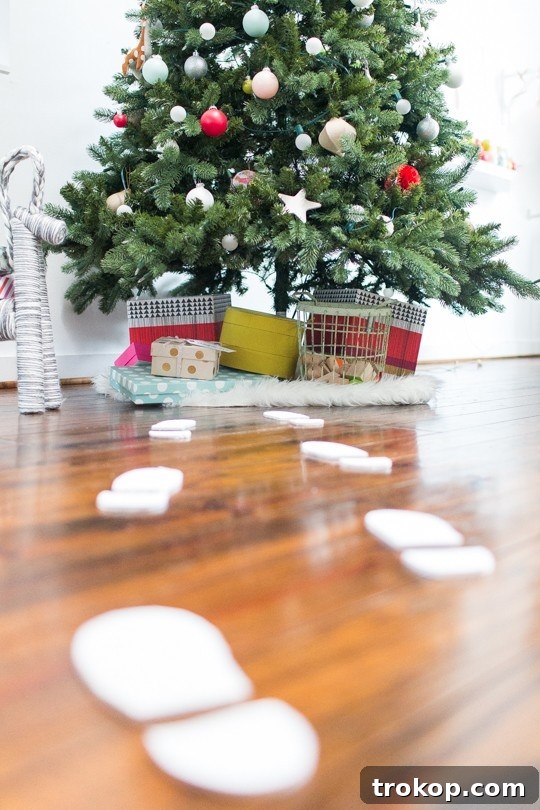 Craft Your Own Santa Footprints 4 Materials for DIY Santa footprints including foam board and cutting tools